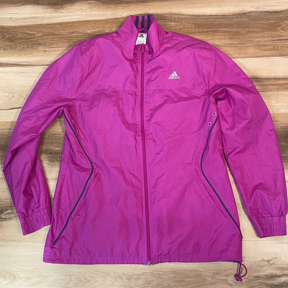 Adidas Women Pink Full Zip Lightweight Track Jacket Size Medium